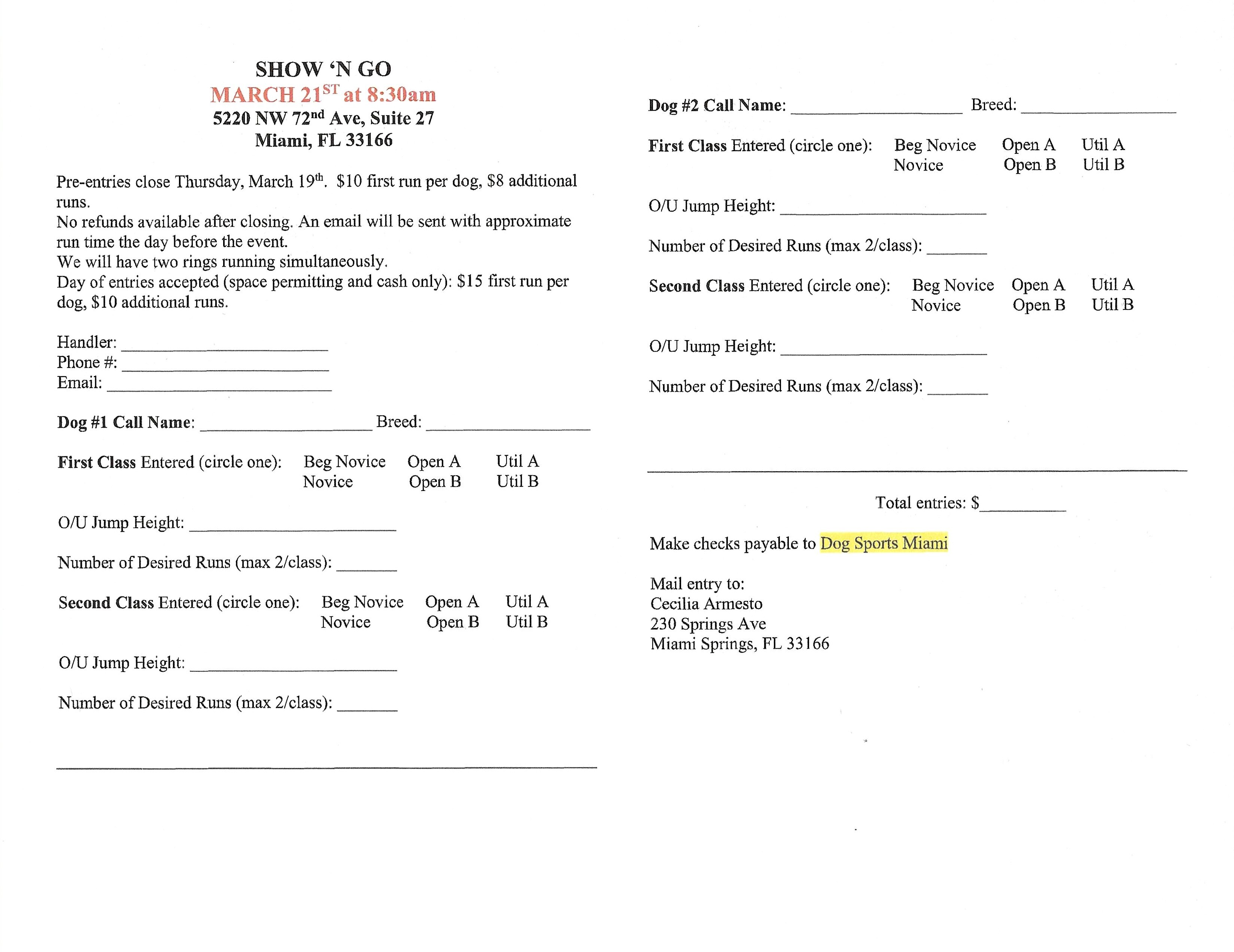 ShowNGo March 21 2026